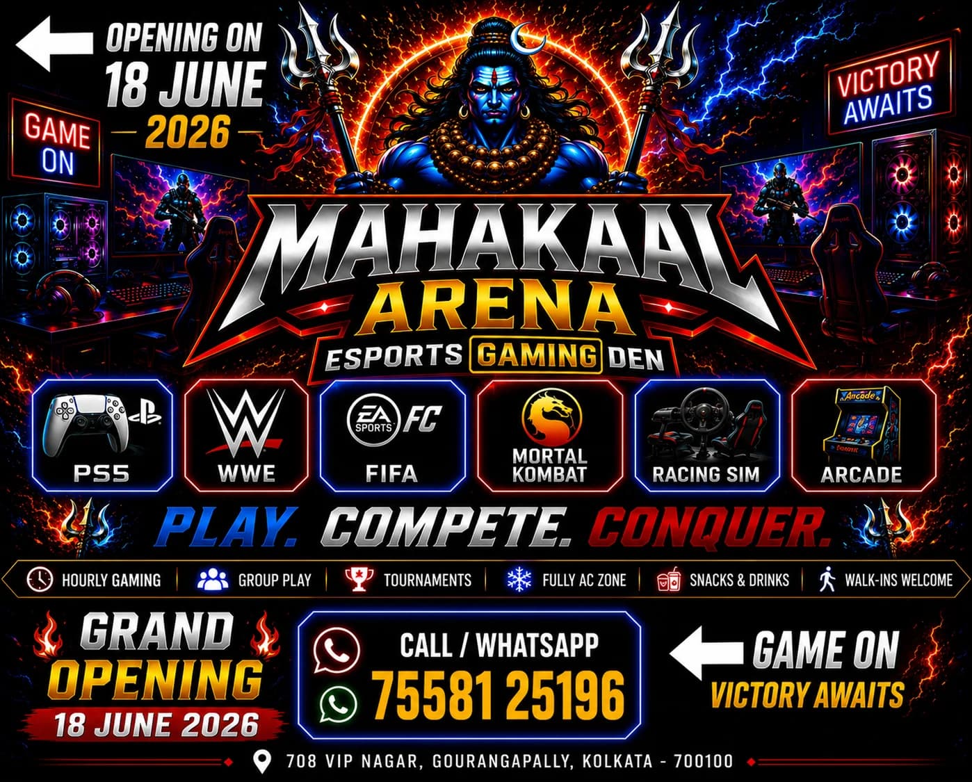 Mahakaal Gaming Arena brand banner
